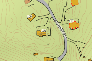 Kartbilde fra WMS-tjeneste av avviket