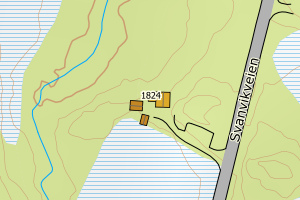 Kartbilde fra WMS-tjeneste av avviket