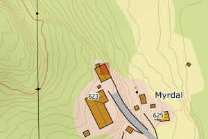 Kartbilde fra WMS-tjeneste av avviket