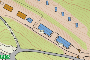 Kartbilde fra WMS-tjeneste av avviket