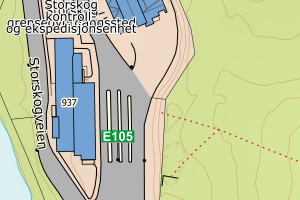 Kartbilde fra WMS-tjeneste av avviket