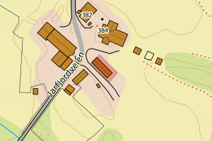 Kartbilde fra WMS-tjeneste av avviket