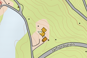 Kartbilde fra WMS-tjeneste av avviket