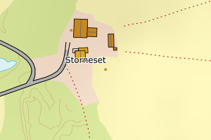 Kartbilde fra WMS-tjeneste av avviket
