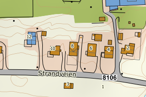 Kartbilde fra WMS-tjeneste av avviket