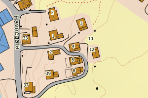 Kartbilde fra WMS-tjeneste av avviket