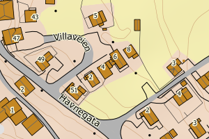 Kartbilde fra WMS-tjeneste av avviket