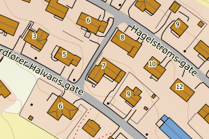 Kartbilde fra WMS-tjeneste av avviket