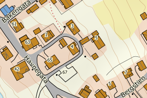 Kartbilde fra WMS-tjeneste av avviket