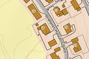 Kartbilde fra WMS-tjeneste av avviket