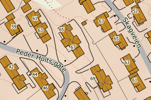 Kartbilde fra WMS-tjeneste av avviket