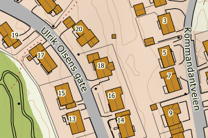 Kartbilde fra WMS-tjeneste av avviket