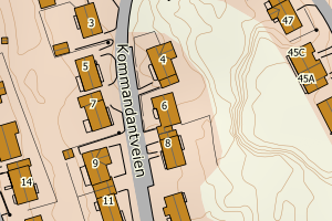 Kartbilde fra WMS-tjeneste av avviket