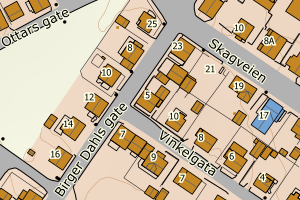 Kartbilde fra WMS-tjeneste av avviket