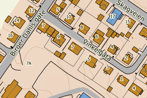 Kartbilde fra WMS-tjeneste av avviket