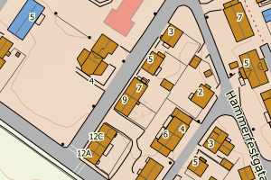 Kartbilde fra WMS-tjeneste av avviket