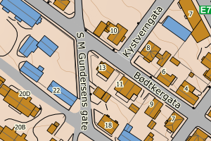 Kartbilde fra WMS-tjeneste av avviket