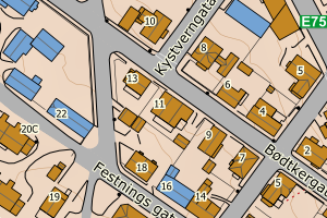 Kartbilde fra WMS-tjeneste av avviket