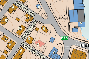 Kartbilde fra WMS-tjeneste av avviket