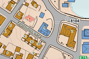 Kartbilde fra WMS-tjeneste av avviket