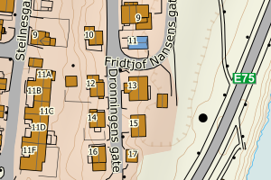 Kartbilde fra WMS-tjeneste av avviket