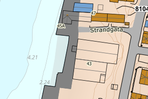 Kartbilde fra WMS-tjeneste av avviket