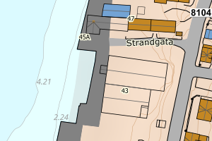 Kartbilde fra WMS-tjeneste av avviket