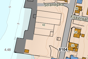 Kartbilde fra WMS-tjeneste av avviket