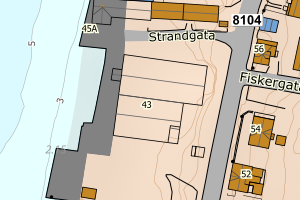 Kartbilde fra WMS-tjeneste av avviket