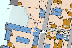 Kartbilde fra WMS-tjeneste av avviket