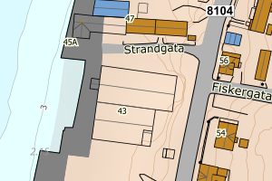 Kartbilde fra WMS-tjeneste av avviket