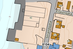 Kartbilde fra WMS-tjeneste av avviket