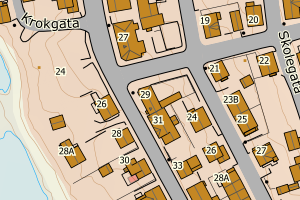 Kartbilde fra WMS-tjeneste av avviket