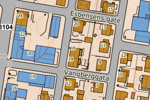 Kartbilde fra WMS-tjeneste av avviket