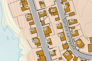 Kartbilde fra WMS-tjeneste av avviket