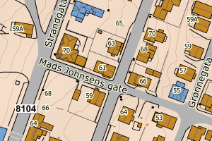 Kartbilde fra WMS-tjeneste av avviket