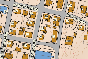 Kartbilde fra WMS-tjeneste av avviket