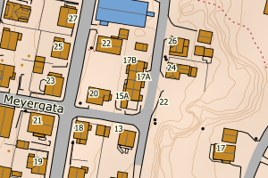 Kartbilde fra WMS-tjeneste av avviket