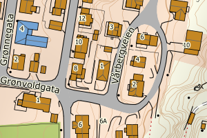 Kartbilde fra WMS-tjeneste av avviket