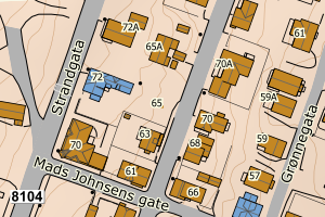 Kartbilde fra WMS-tjeneste av avviket