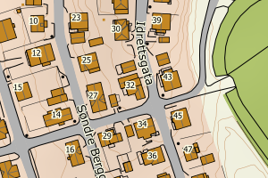 Kartbilde fra WMS-tjeneste av avviket