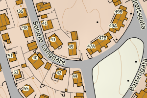 Kartbilde fra WMS-tjeneste av avviket