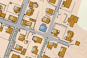 Kartbilde fra WMS-tjeneste av avviket