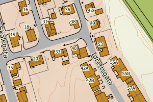 Kartbilde fra WMS-tjeneste av avviket