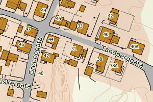 Kartbilde fra WMS-tjeneste av avviket