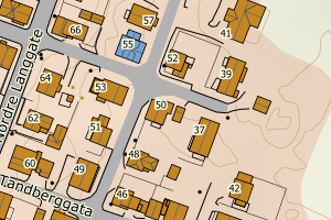 Kartbilde fra WMS-tjeneste av avviket