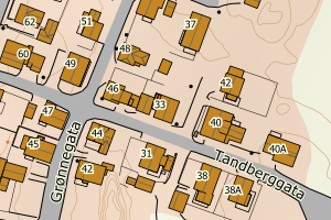 Kartbilde fra WMS-tjeneste av avviket