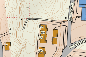 Kartbilde fra WMS-tjeneste av avviket