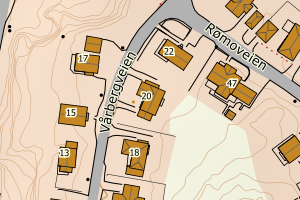 Kartbilde fra WMS-tjeneste av avviket